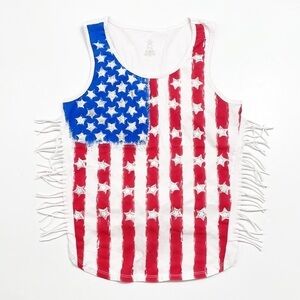 American flag girls tank top